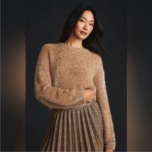 XS Maeve from Anthro sweater MAEVE TINSEL EYELASH SWEATER.